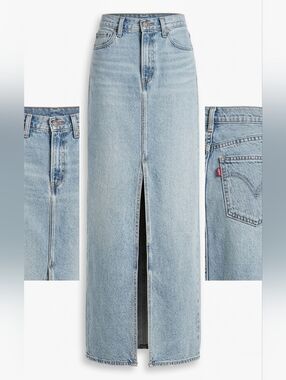 Levi's Light Blue Maxi Skirt